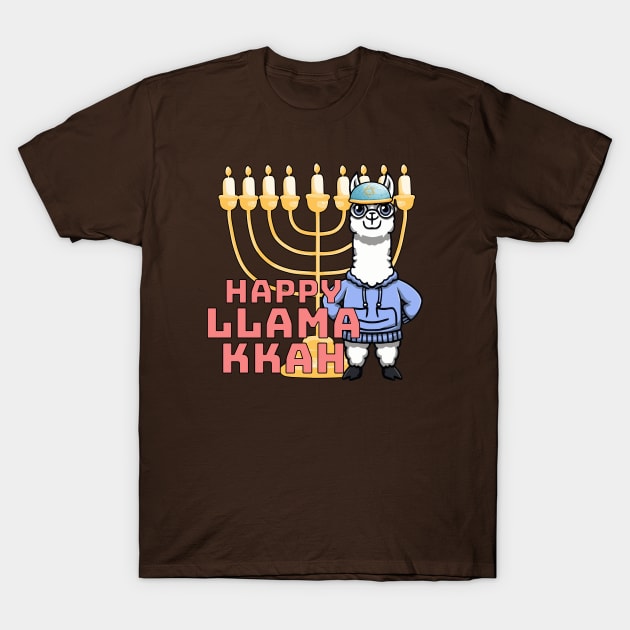 Happy Llamakkah T-Shirt by Mey Designs